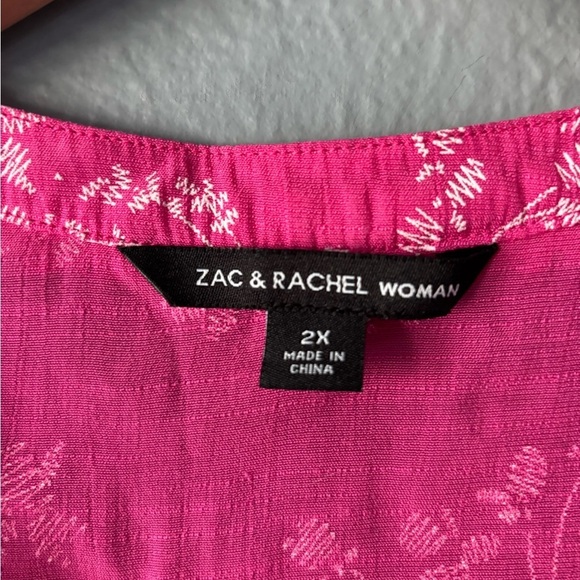 Zac & Rachel Woman | Pink | Flouncy Ruffle Shirt | 2X - Picture 7 of 9